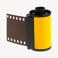 Analog film roll image, isolated on white