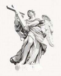 Angel with the Cross statue isolated design 