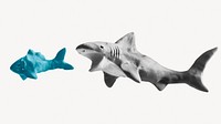 Plasticine shark and fish psd