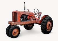 Red tractor collage element psd