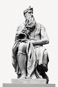 Zeus statue collage element psd