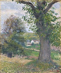 Châtaigniers à Osny (1883) painting in high resolution by Camille Pissarro. 