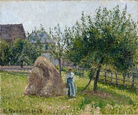 Pommiers à Eragny, matinée de soleil (1903) painting in high resolution by Camille Pissarro. 