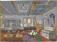 Garage of Funeral Parlor (1917, 1935&ndash;1942) by Perkins Harnly.  