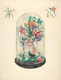 Wool Flowers Under Glass (1935–1942) by Frank J. Mace.  
