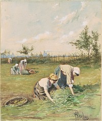 Gleaners in the Field (ca. 1880) by Louis Welden Hawkins.  