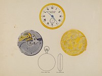 Gold Watch with Frame and Case (c. 1936) by Harry G. Aberdeen.  