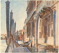 Gondola Moorings on the Grand Canal (ca. 1904&ndash;1907) by John Singer Sargent.  