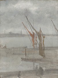 Grey and Silver: Chelsea Wharf (ca. 1864–1868) by James McNeill Whistler.  