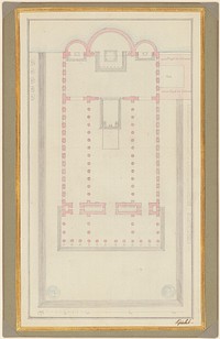 Ground Plan of a Cathedral for Berlin (1827) painting in high resolution by Karl Friedrich Schinkel. 