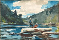 Hudson River, Logging (ca. 1891–1892) by Winslow Homer.  