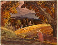 Harvesters by Firelight (1830) by Samuel Palmer.  