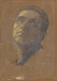 Head of a Man with Upturned Eyes by Alphonse Legros (1837–1911).  