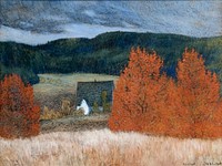 Autumnal Mood (1899) painting in high resolution by Helmer Osslund. Original from the Thiel Gallery. 