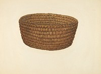 Hickory Bark and Oat Straw Basket (ca. 1940) by E. Allen Fritz.  