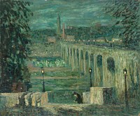 High Bridge at Night, New York City (ca. 1910–1920) by Ernest Lawson.  