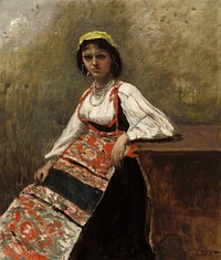 Italian Woman (ca. 1872) by Jean Baptiste Camille Corot.  