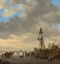 Ice Scene near a Wooden Observation Tower (1646) by Jan van Goyen.  