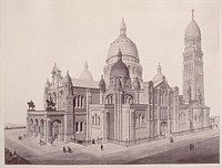 Reproduction photographique du projet pour le Sacré-Coeur présenté par l'architecte Abadie : maquette. Paris (XVIIIème arr.), 1874. Photographie de Charles Marville (1813-1879). Paris, musée Carnavalet.