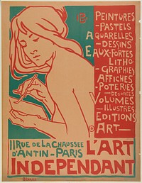 Emile Berchmans. "L'art indépendant, éditions d'art". Lithographie, 1890-1900. Paris, musée Carnavalet. 