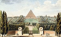 Alexandre Théodore Brongniart (1739-1813). "Projet pour le cimetière de l'Est dit Mont-Louis ou Père Lachaise, vers 1810 (détail de l'entrée principale)". Paris, musée Carnavalet.   