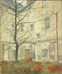 Georges Carette (né en 1854). "La Cour Lacordaire, au couvent des Carmes, rue de Vaugirard". Huile sur toile. 1911. Paris, musée Carnavalet.