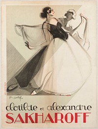 Delif. "Clotilde et Alexandre Sakharoff". Lithographie, 1923. Paris, musée Carnavalet. 