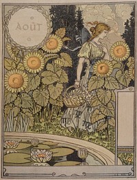 Eugène Grasset (1845-1917). "Allégorie du mois d'août". Gravure. Paris, musée Carnavalet.