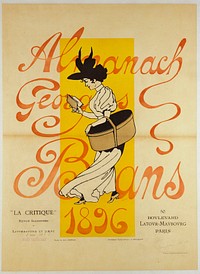 Imprimerie Beaumont frères. Léon Lebègue (né en 1863). Almanach Georges Bans, 50 Boulevard Latour-Maubourg. Affiche. Lithographie couleur, 1896. Paris, musée Carnavalet. 