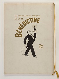 Sem (Georges Goursat, dit - 1863-1934)/J. Saudé. "Album Sem à la mer bleue : la grande liqueur française D.O.M. Bénédictine (4ème de couverture)". Lithographie en couleur. Paris, musée Carnavalet. 