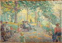 Ludovic Vallée (1864-1939). "L'après-midi au parc Montsouris". Huile sur carton marouflé sur bois. Paris, musée Carnavalet.
