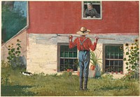In the Garden (1874) by Winslow Homer.  