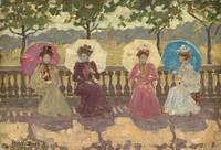 The Races at Longchamp (ca. 1891) by Jean Louis Forain.  