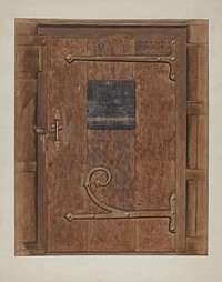 Iron Hinges on Door (ca.1936) by Bertha Semple.  