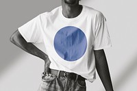 Genderless t-shirt background, desaturated woman in white tee design