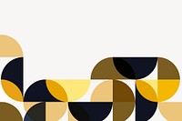 Yellow Bauhaus border background, beige design vector