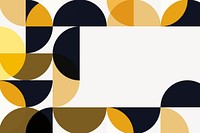 Yellow Bauhaus border background, beige design vector