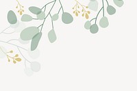 Beige botanical background, leaf border  vector