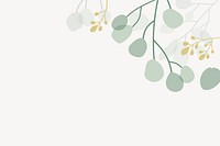 Beige botanical background, leaf border  vector