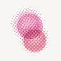 Pink overlapping circles collage element vector