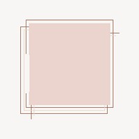 Pink aesthetic frame, geometric design vector