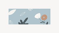 Aesthetic botanical divider shape collage element vector