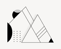 Black triangle, geometric shape clipart vector