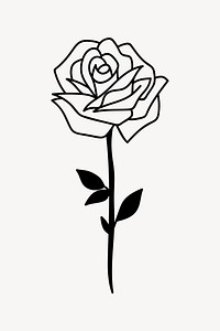 Black rose clipart vector