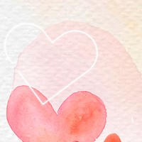 Valentine's watercolor background, red heart design