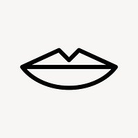 Human lips, line art illustration vector