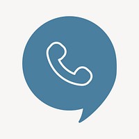 Telephone icon, business communication vector