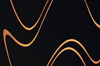 Black background, aesthetic gold wavy pattern