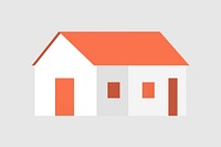 Cute house element, orange & white design vector