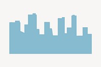 Cute pastel blue cityscape element vector